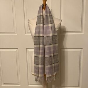 Chic Checkered Scarf in Lavender and Gray